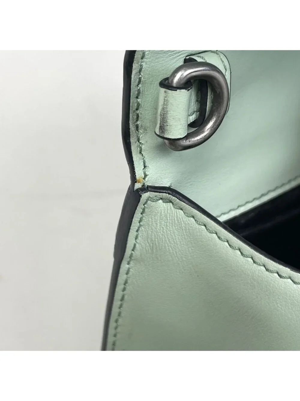 Prada Cahier Clutch Logo 2-Way Shoulder Bag Leather Green